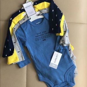 Carter’s 4-pack Mustache Bodysuits